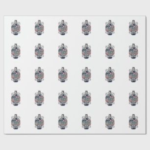 Patriotic Cherry Soda Retro Vector Graphic Tee_1 Wrapping Paper