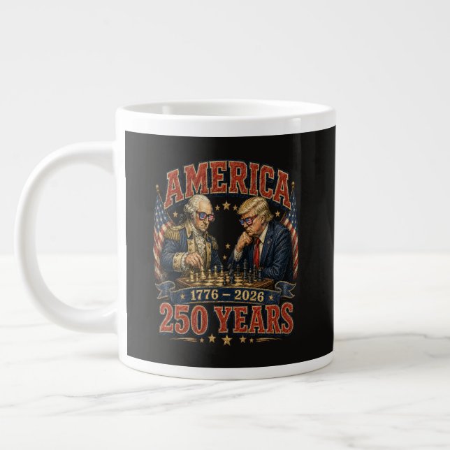 Patriotic Chess 250 Large Coffee Mug (Left)