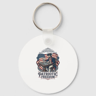 Patriotic Chess Player Vector Graphic Tee Key Ring