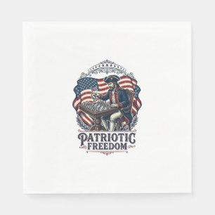 Patriotic Chess Player Vector Graphic Tee Napkin