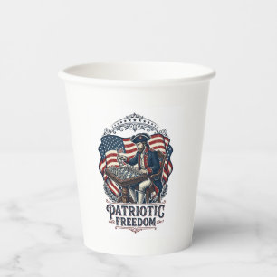Patriotic Chess Player Vector Graphic Tee Paper Cups