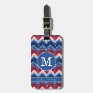 Patriotic Chevron Background Luggage Tag