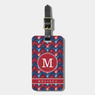 Patriotic Chevron Background Luggage Tag