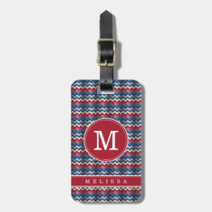 Patriotic Chevron Background Luggage Tag