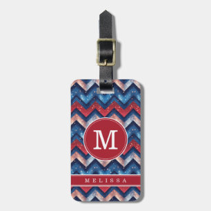 Patriotic Chevron Background Luggage Tag