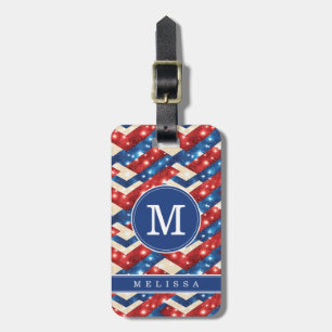 Patriotic Chevron Background Luggage Tag