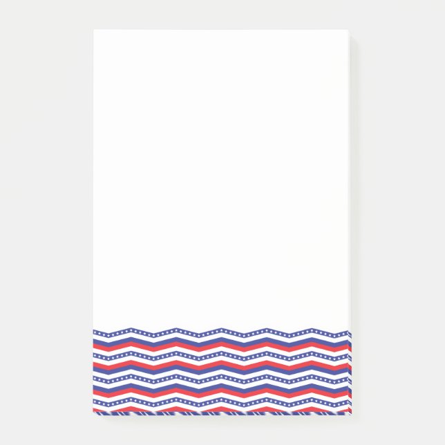 Patriotic Chevron Border Post-It Notes (Front)