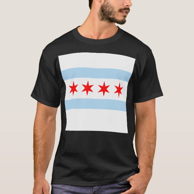 Patriotic Chicago Flag T-Shirt (Front)