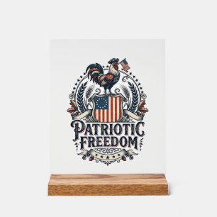 Patriotic Chicken Keeper Vector Graphic Tee_1 Acrylic Sign
