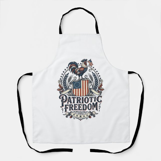 Patriotic Chicken Keeper Vector Graphic Tee_1 Apron (Front)