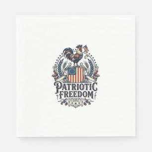 Patriotic Chicken Keeper Vector Graphic Tee_1 Napkin