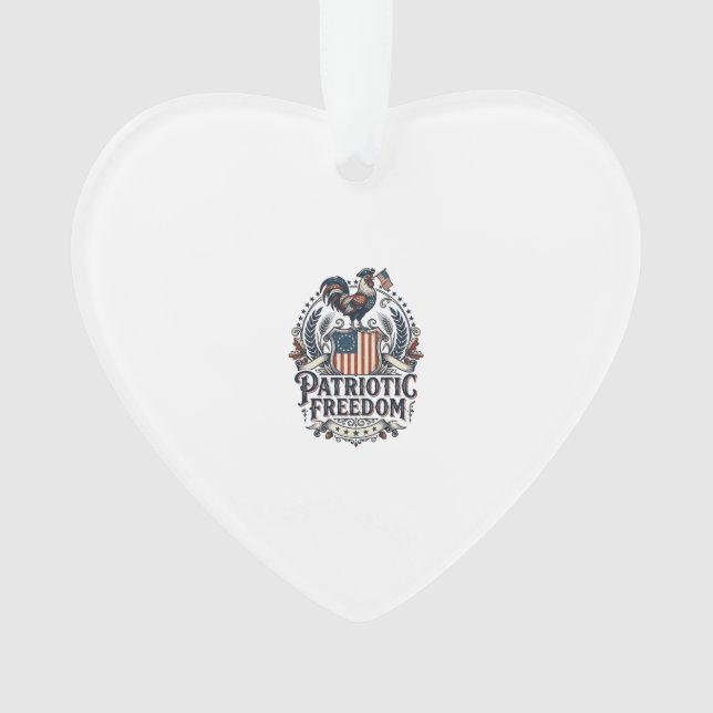 Patriotic Chicken Keeper Vector Graphic Tee_1 Ornament (Front)