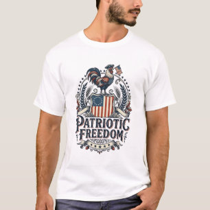 Patriotic Chicken Keeper Vector Graphic Tee_1 T-Shirt