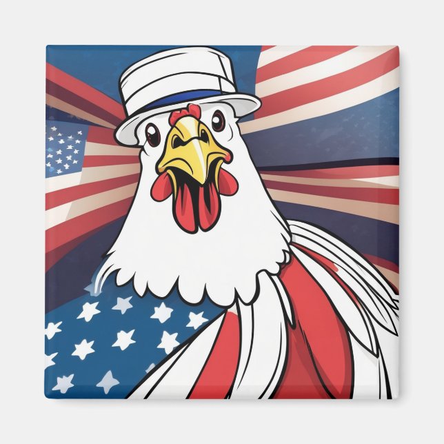 Patriotic Chicken Magnet (Front)