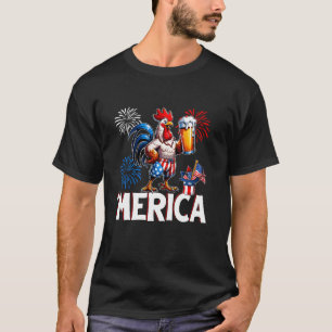 Patriotic Chicken Merica USA Flag Chicken Lover 4t T-Shirt