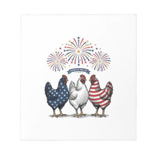 Patriotic Chicken Trio Vintage Engraving Vector De Notepad