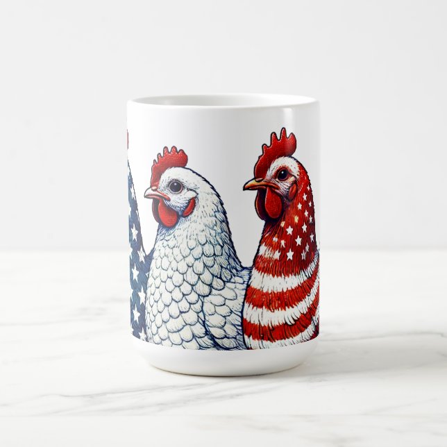 Patriotic Chickens  Coffee Mug (Center)