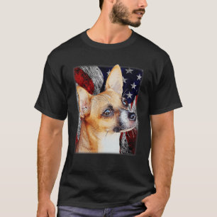 Patriotic Chihuahua - American Flag Chihuahua Pupp T-Shirt