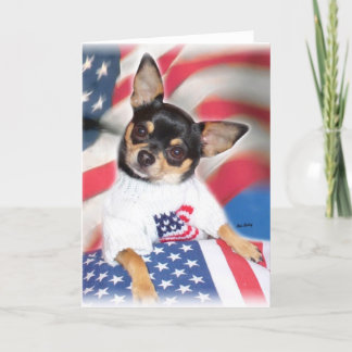 Patriotic Chihuahua greeting card