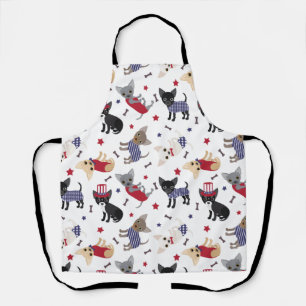 Patriotic Chihuahua Pattern Apron