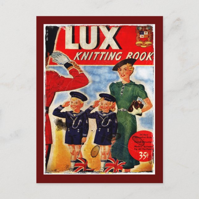 Patriotic Children Knitting Patterns Postcard (Front)