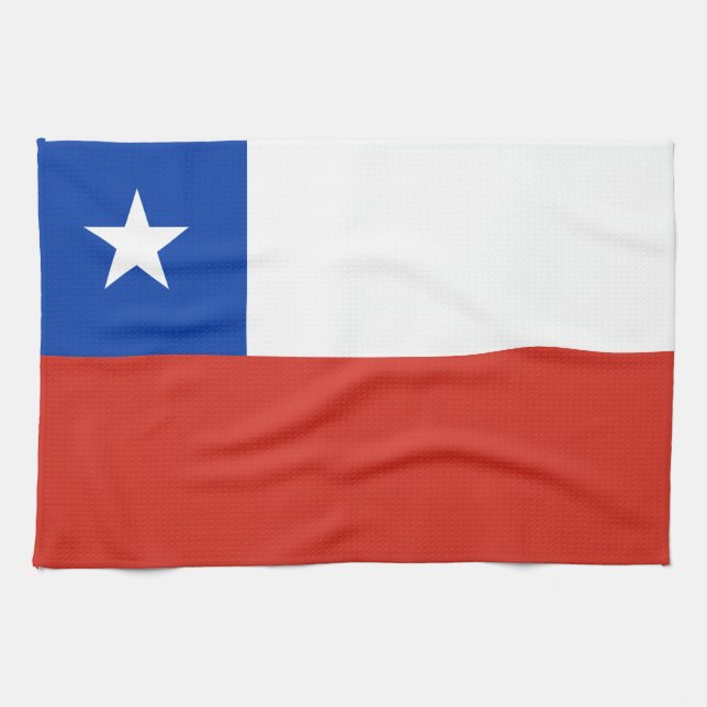 Patriotic Chile flag Chileans Tea Towel (Horizontal)