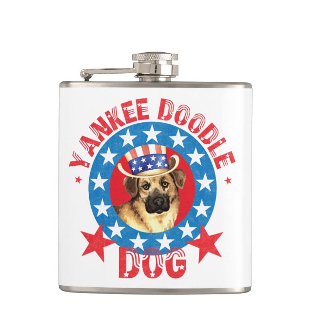 Patriotic Chinook Hip Flask (Front)