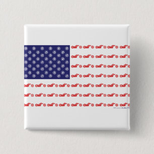 Patriotic Chooper Bike 15 Cm Square Badge