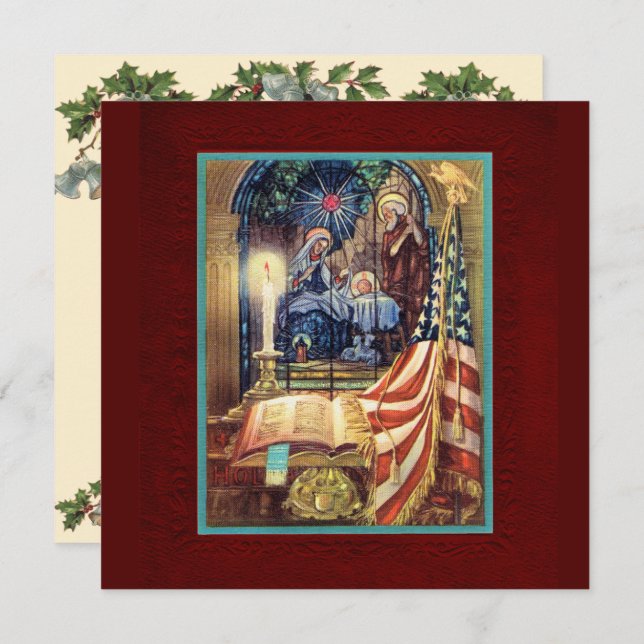 Patriotic Christian American Christmas Card (Front/Back)
