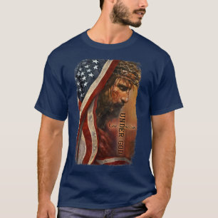 Patriotic Christian American Flag One Nation Under T-Shirt