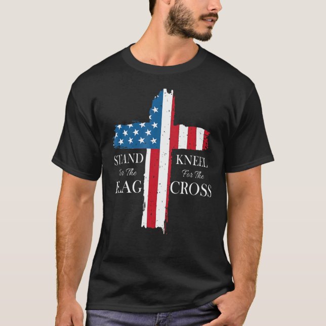 Patriotic Christian American Usa Stand For Flag Kn T-Shirt (Front)