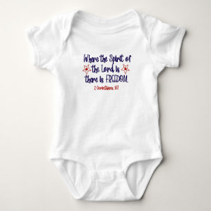 Patriotic Christian Bible Verse Freedom Baby Bodysuit