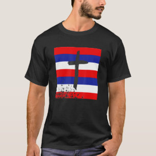 Patriotic Christian Faith In God Cross Usa America T-Shirt