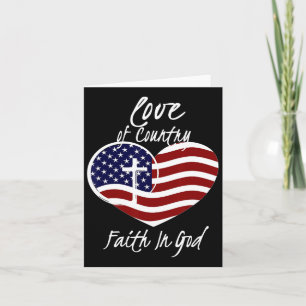 Patriotic Christian Faith In God Heart Cross Ameri Card
