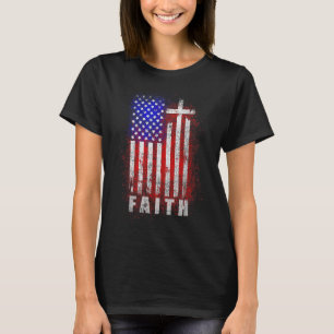 Patriotic Christian Faith Love Jesus American Flag T-Shirt