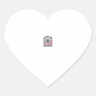 Patriotic Christian Flower Vintage T-Shirt Heart Sticker