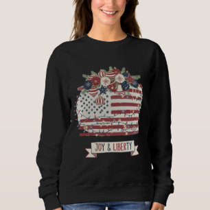 Patriotic Christmas American Flag "Joy & Liberty" Sweatshirt
