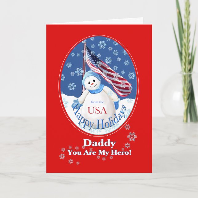 Patriotic Christmas Card for Daddy in Military (Front)