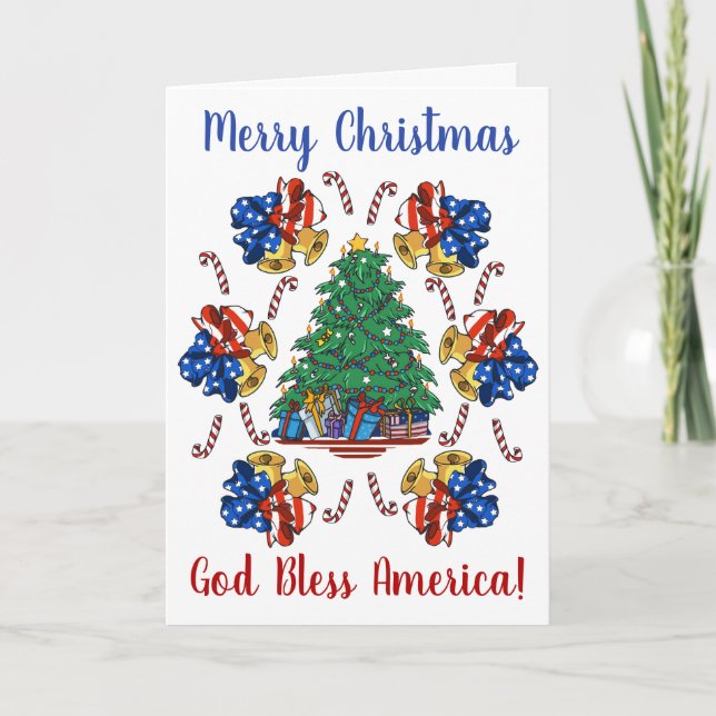 Patriotic Christmas Holiday Card (Front)
