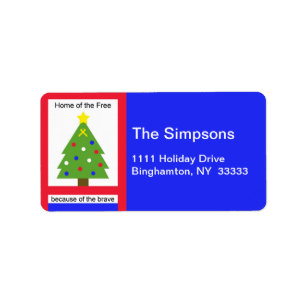 Patriotic Christmas Home of the Free Label