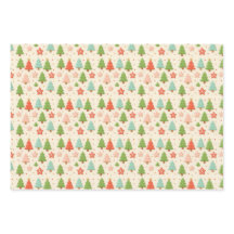 Patriotic Christmas Red White Blue Sheet Gift Wrap