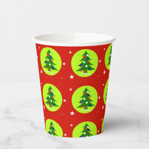 Patriotic Christmas Tree Paper Cups