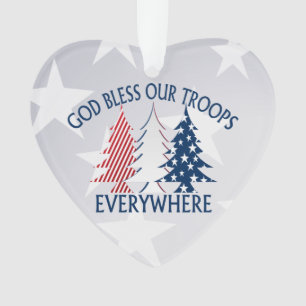 Patriotic Christmas Trees and Prayer Ornament