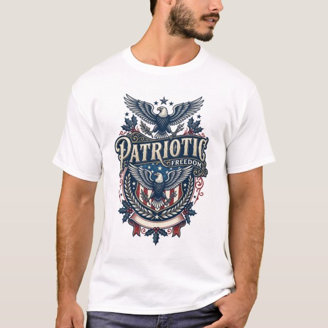 Patriotic Christmas Vector Graphic Tee (2) (Front)
