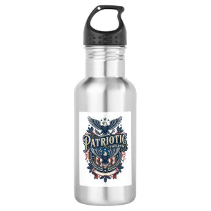 Patriotic Christmas Vector Graphic Tee (2) 532 Ml Water Bottle
