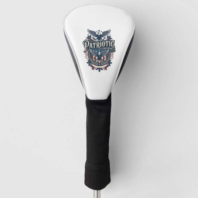 Patriotic Christmas Vector Graphic Tee (2) Golf Head Cover (Front)