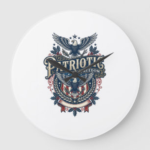 Patriotic Christmas Vector Graphic Tee (2) Large Clock