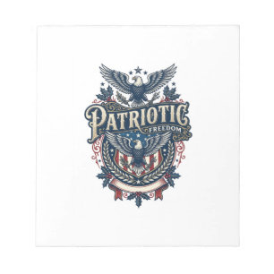Patriotic Christmas Vector Graphic Tee (2) Notepad