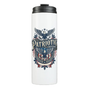 Patriotic Christmas Vector Graphic Tee (2) Thermal Tumbler
