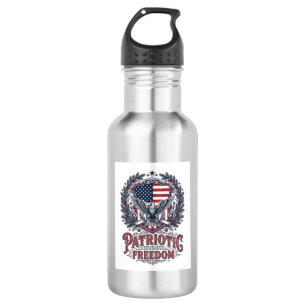 Patriotic Christmas Vector Graphic Tee 532 Ml Water Bottle